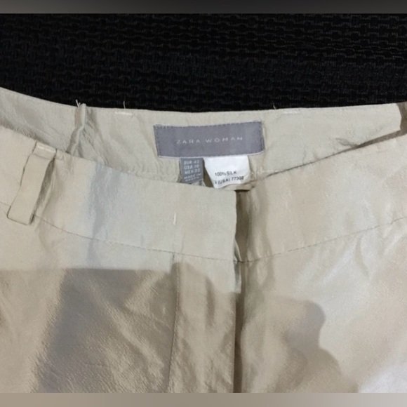 Zara woman fully lined pants NWOT 100% Silk US10 - Picture 2 of 11